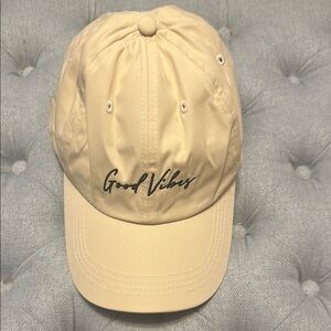 NWOT Cream 'Good Vibes' Baseball Cap